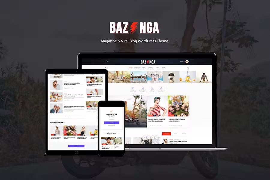 BAZINGA – MODERN MAGAZINE & VIRAL BLOG WORDPRESS THEME